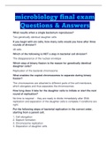 Solved microbiology final exam Questions & Answers.