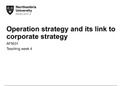 Operation strategy and its link to corporate strategy