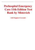 Prehospital Emergency Care 11th Edition Test Bank by Mistovich