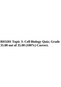 BIO201 Topic 3&colon; Cell Biology Quiz&semi; Grade 35&period;00 out of 35&period;00 &lpar;100&percnt;&rpar; Correct&period;