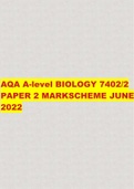 AQA A-level BIOLOGY 7402/2 PAPER 2 MARKSCHEME JUNE2022