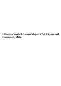 I-Human Week 8 Carson Meyer: CM, 13-year-old Caucasian, Male Case Study.