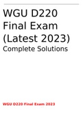 WGU D220 Final Exam (Latest 2023) Complete Solutions