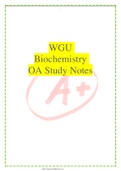 WGU Biochemistry OA Study Notes and study guide updated version of 2022/2023