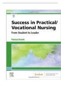 TEST BANK FOR SUCCESS IN PRACTICAL&sol;VOCATIONAL NURSING 9TH EDITION ALL CHAPTERS INCLUDED&comma; RATED A&plus;&Tab;