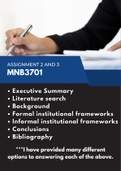 MNB3701 Assignment 2 and 3 (6833881) ANSWERS (Semester 1 2023) More than one option given to answer each section!