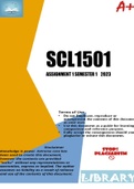 SCL1501  ASSIGNMENT 1 SEMESTER 1 2023