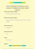 NSC 232 FINAL Questions and  Correct Verified Answers Latest Version