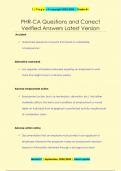 PHR-CA Questions and Correct  Verified Answers Latest Version