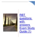 RBT STUDY GUIDE, PRACTICE QUESTIONS WITH ANSWERS + EXAM ANSWER KEY