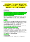 Med Surg Test bank (HESI Test bank Med-Surg /302 Questions and Answers 100% Verified 2023 