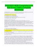 2022&sol;2023 HESI Comprehensive Exit Exam &lpar;100&percnt; Complete Solutions&rpar;