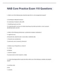 NAB Core Practice Exam 110 Questions & ANSWERS &lpar;100&percnt; CORRECT&rpar;2023
