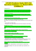 ATI RN Predictor Study 2019 &lpar;334 Questions Solutions &sol; A&plus; Rated 100&percnt; CORRECT 