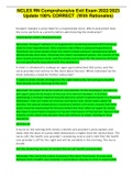 NCLEX RN Comprehensive Exit Exam 2022&sol;2023 Update 100&percnt; CORRECT  &lpar;With Rationales&rpar;
