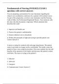 Fundamentals of Nursing &lpar;NUR1025&rpar; EXAM 1 questions with correct answers