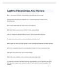 Certified Medication Aide Review 2023 with 100&percnt; correct answers