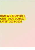 HIEU 201 CHAPTER 9 QUIZ 100% CORRECT LATEST 2023/2024
