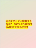 HIEU 201 CHAPTER 8 QUIZ 100% CORRECT LATEST 2023/2024