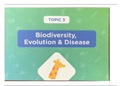 Topic 3 - Biodiversity, evolution and disease revision cards