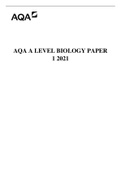 AQA A LEVEL BIOLOGY PAPER 1 2023 QUEATIONS & ANSWERS LATEST UPDATE( VERIFIED 100%