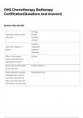 ONS Chemotherapy Biotherapy Certification&lpar;Questions And Answers&rpar;