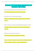 Nursing 114 Final Exam Questions and  Answers 100&percnt; Pass