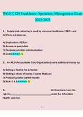 C429 Healthcare Operations Management WGU&period; questions verified with 100&percnt; correct answers