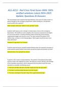 ALS-ACLS - Red Cross Final Exam-With 100&percnt; verified solutions Latest   Update&semi; Questions & Answers