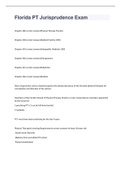 Florida PT Jurisprudence Exam 2023 WITH CORRECT ANSWERS