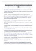 Foundations Of Reading Licensure Exam NC With Complete 