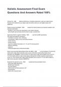 Holistic Assessment Final Exam Questions And Answers Rated 100&percnt;