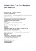 Holistic Health Final Exam Questions And Answers&excl;&excl;&excl;