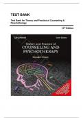 TEST BANK FOR Theory and Practice of Counseling and Psychotherapy 10th Edition by GERALD COREY &comma; ISBN&colon; 9789353502072 Chapter 1-16 &vert;All Chapters Verified&vert; Guide A&plus;