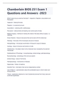 Chamberlain BIOS 251 Exam 1 Questions and Answers -Latest 2023&sol;2024