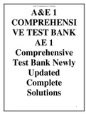A&E 1 COMPREHENSIVE TEST BANK AE 1 Comprehensive Test Bank Newly Updated Complete Solutions