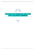 UPDATED 2024 HEMODIALYSIS EXAM  WITH ACCURATE ANSWERS 