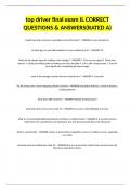 top driver final exam IL CORRECT QUESTIONS & ANSWERS&lpar;RATED A&rpar;