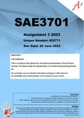 SAE3701 (COMPLETE ANSWERS) Assignment 3 2023 (852771) - DUE 20 June 2023