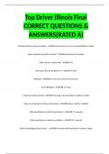 Top Driver Illinois Final CORRECT QUESTIONS & ANSWERS&lpar;RATED A&rpar;