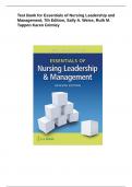 Test Bank for Essentials of Nursing Leadership and Management&comma; 7th Edition&comma; Sally A&period; Weiss&comma; Ruth M&period; Tappen Karen Grimley
