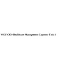 WGU C439 Healthcare Management Capstone Task 1.