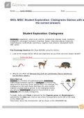 BIOL MISC Student Exploration Cladograms Gizmos with all the correct answers
