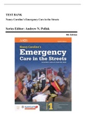 Test Bank - Nancy Caroline&rsquo;s Emergency Care in the Streets&comma; 8th Edition &lpar;Pollak&comma; 2018&rpar;&comma; Chapter 1-53 &vert; All Chapters