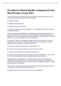 Psychiatric/Mental Health Assignment Exam Hesi Practice Exam 2023
