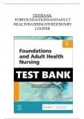 Test Bank For Foundations of Nursing&comma; 9th Edition &lpar;Cooper&comma; 2023&rpar; Chapter 1-41 &sol; 9780323812030 &sol; All Chapters with Answers and Rationals