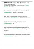MSSC Maintenance Test Questions and Answers &lpar;Latest&rpar;