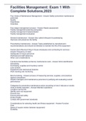 Facilities Management&colon; Exam 1 With Complete Solutions&comma;2023