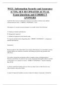 WGU&comma; Information Security and Assurance  &lpar;C725&rpar;&comma; SET III UPDATED ACTUAL  Exam Questions and CORRECT  ANSWERS