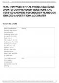 PSYC-110N WEEK 8 FINAL PROJECT&colon;2024&sol;2025 UPDATE&sol; COMPREHENSIV QUESTIONS AND VERIFIED ANSWERS PSYCHOLOGY YEARBOOK &lpar;GRADED A&plus;&rpar;&sol;GET IT 100&percnt; ACCURATE&excl;&excl;